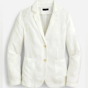 J. Crew Women’s 100% Linen White Blazer Jacket Size 4